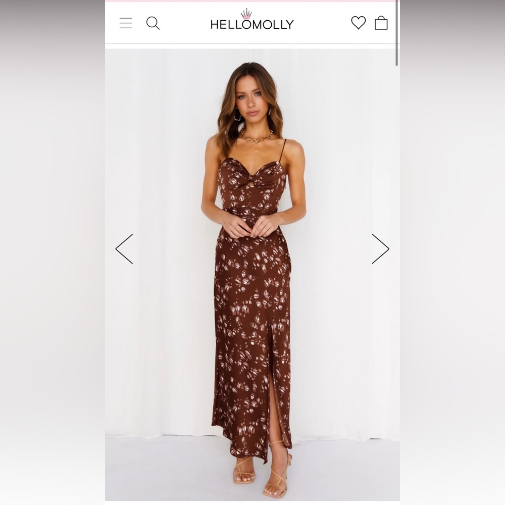 ✨NWT Brown Gimme Whiplash Midi Dress ✨